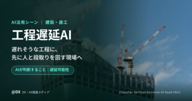 工程の遅れを先読みする「工程遅延AI」の建設現場での活用シーン